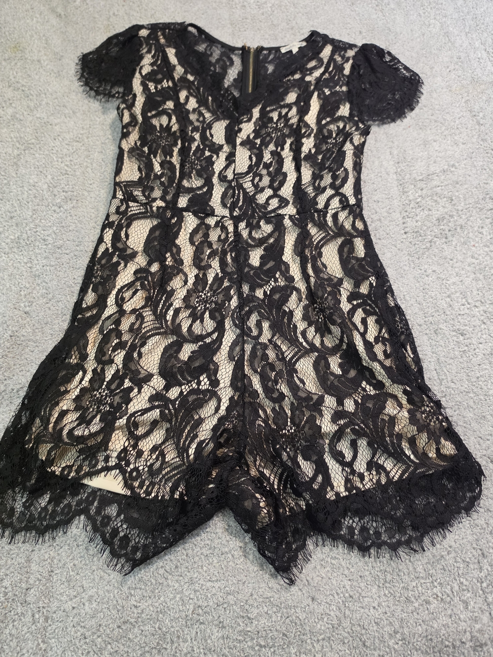 Charlotte Russe Black Lace with Nude Underlay